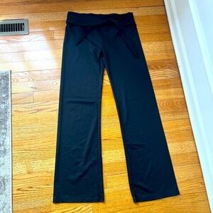 Bamans Women’s Black Yoga Pants Tie Front Size Large